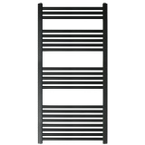 JTP Vos Matt Black 1200mm x 600mm Heated Towel Radiator Cut Out